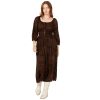 Stetson Women's Bandana Print Long Sleeve Midi Dress Dark Brown Small US Stetson ‎womens Dresses