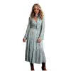 ‎womens Dresses Stetson Stetson Western Dress Womens L/S Mandala XL Aqua 11-057-0590-2014 BU
