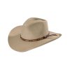 Stetson Stetson Men's Hutchins 3X Wool Felt Cowboy Hat Stone 6 3/4 ‎mens Hats & Caps