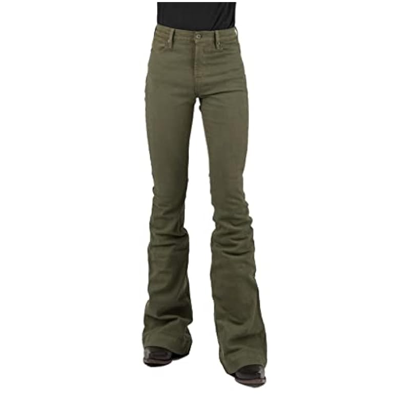 ‎womens Jeans Stetson Stetson Western Jeans Womens Flare 14 Reg Olive 11-054-0921-2410 GR