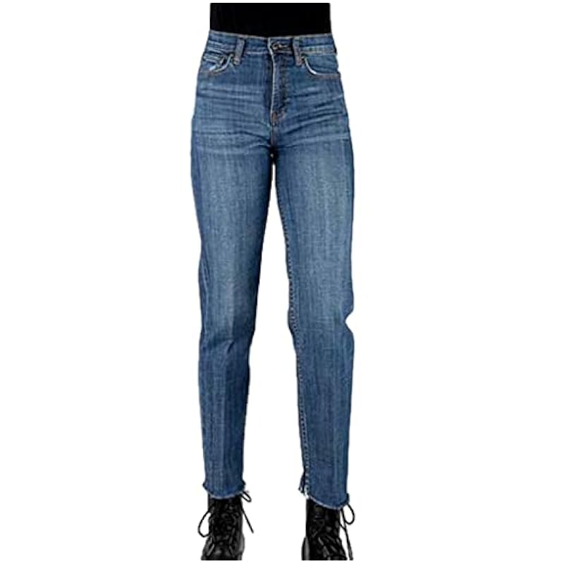 Stetson Womens Plain Back Pkt Highrise Straight Crop Blue ‎womens Jeans Stetson