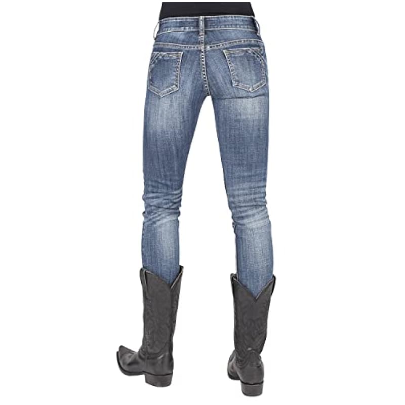 Stetson Jeans ‎womens Stetson Women's 503 Pixie Stix Fit Skinny Straight Jeans Blue 12W x 34L