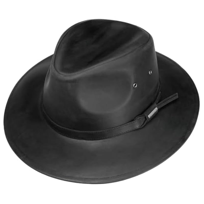 Stetson Hats & Caps ‎mens Stetson Glencross Western Buffalo Leather Hat Men - Black
