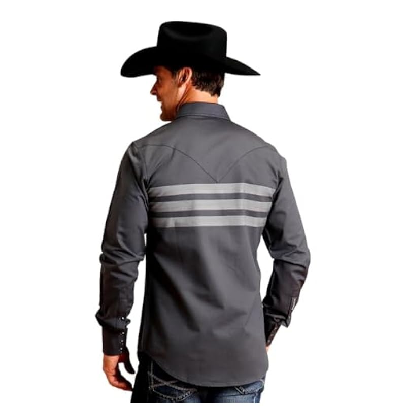 Stetson Western Shirt Mens Stripe L/S 2XL Black 11-001-0496-0184 BL ‎mens Shirts Stetson