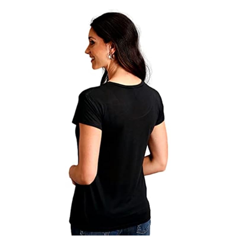 Stetson Western Shirt Womens S/S Calf XS Black 11-039-0562-0811 BL Stetson ‎womens Tops, Tees & Blouses