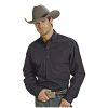 Stetson Men's Solid Button Oxford Long Sleeve Western Shirt Black X-Large Stetson ‎mens Shirts