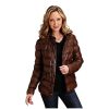 Stetson Women's Stetston Antique Snap-Front Quilted Leather Jacket Brown Medium ‎Womens Coats, Jackets & Vests Stetson