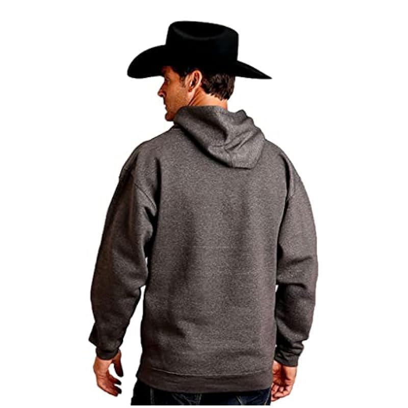 Stetson Fashion Hoodies & Sweatshirts ‎mens Stetson Mens Charcoal Cotton Blend Distressed USA Hoodie 2XL