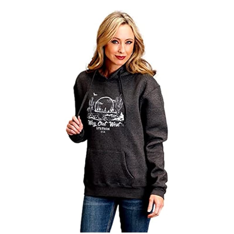 Stetson Western Sweatshirt Womens Hooded M Gray 11-098-0562-8001 GY Stetson ‎womens Fashion Hoodies & Sweatshirts