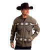 Stetson Stetson Western Sweater Mens Longhorn Zip M Brown 11-014-0120-6068 BR ‎men Sweaters