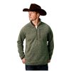 ‎men Active Stetson Stetson Western Sweatshirt Mens 1/4 Zip S Green 11-014-0120-7034 GR
