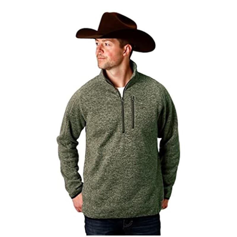 ‎men Active Stetson Stetson Western Sweatshirt Mens 1/4 Zip L Green 11-014-0120-7034 GR