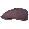 Stetson Hatteras Linen Newsboy Cap Women/Men | Made in The EU Plum ‎mens Hats & Caps Stetson