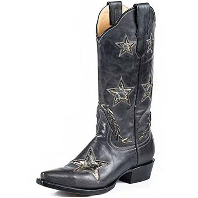 Stetson Stetson Women's Star Cowgirl Boot Snip Toe Black 8 M US ‎womens Boots