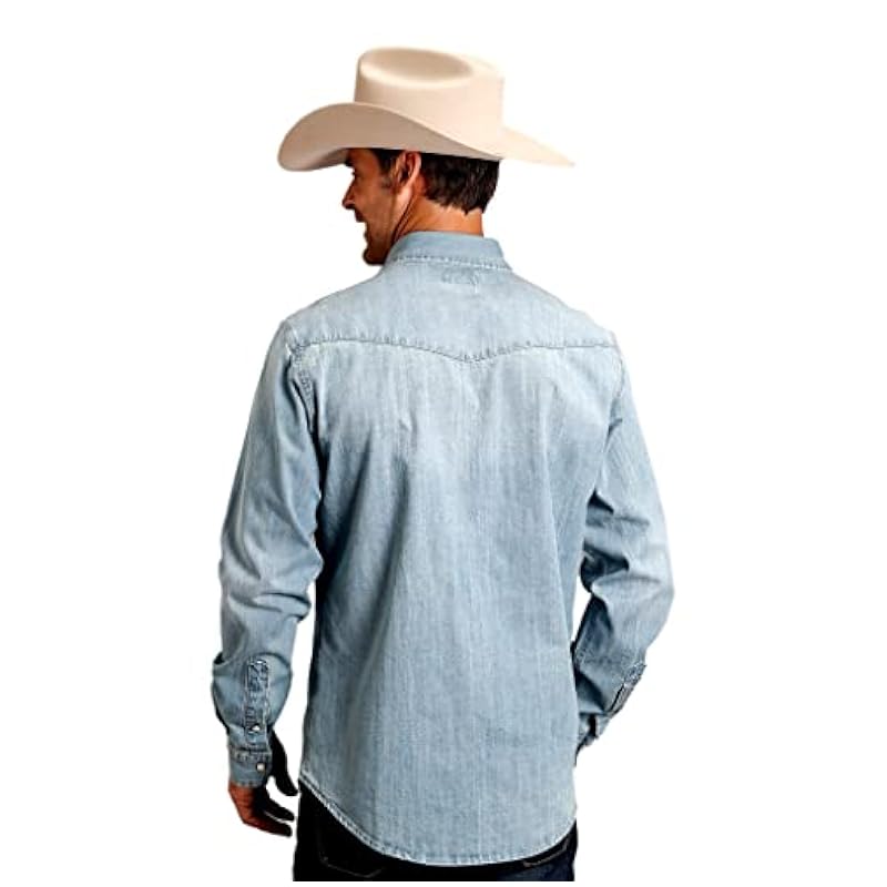 Stetson Western Shirt Mens L/S Sanding 3XL Blue 11-001-0465-1368 BU ‎mens Shirts Stetson