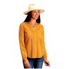 Stetson Western Shirt Womens L/S Buttons S Yellow 11-050-0592-0402 YE Stetson ‎womens Tops, Tees & Blouses