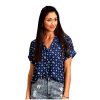 Stetson Western Shirt Women S/S Poly Dolman L Blue 11-051-0590-0423 BU Stetson ‎womens Tops, Tees & Blouses