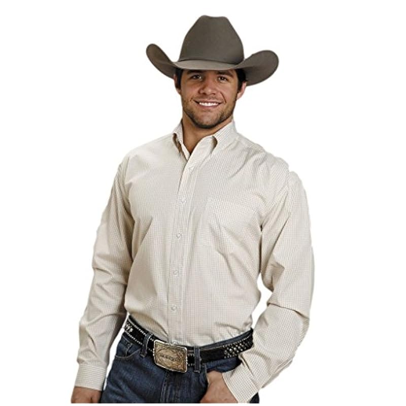 ‎mens Shirts Stetson Stetson Men's Plaid Button Shirt Yellow Small