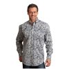 Stetson Western Shirt Mens L/S Paisley M Blue 11-001-0526-2051 BU ‎mens Shirts Stetson
