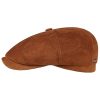 Stetson Stetson Hatteras Goat Suede Flat Cap Men | Made in Germany Brown ‎mens Hats & Caps