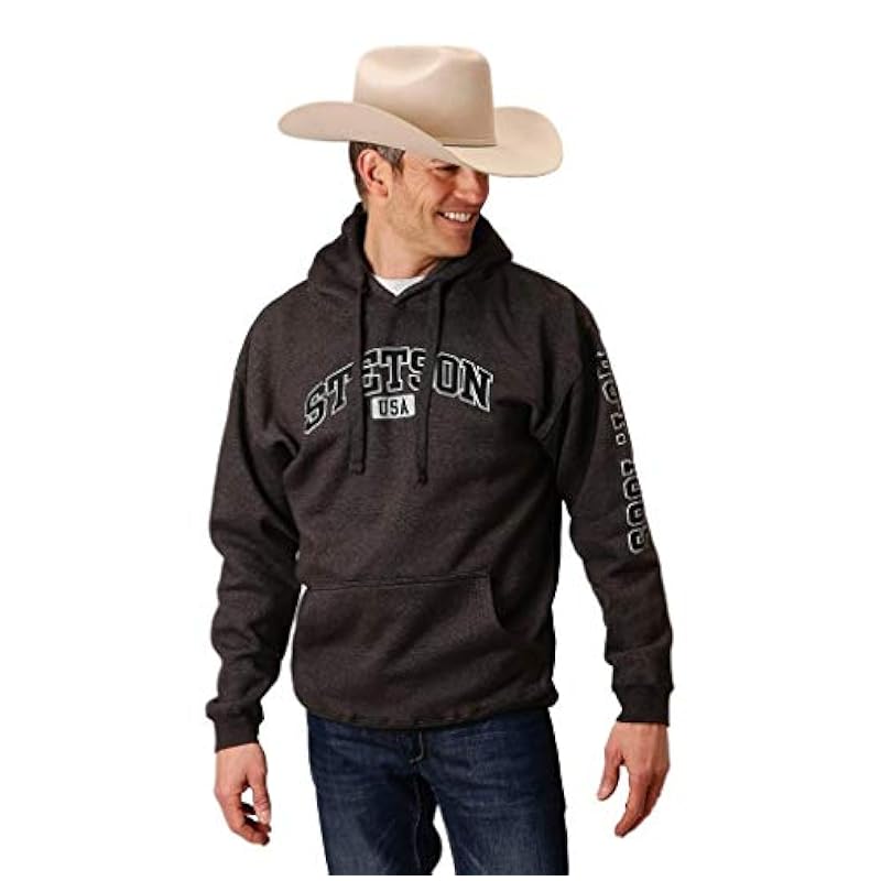Stetson Western Sweatshirt Mens Hoodie S Gray 11-097-0562-0889 GY ‎mens Active Stetson