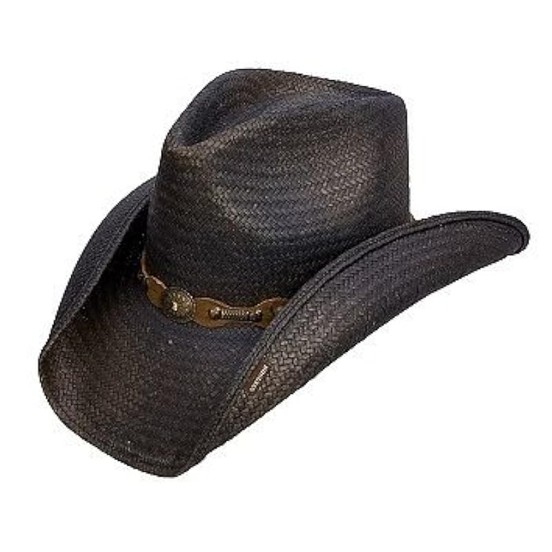 ‎unisex-ad Hats & Caps Stetson Medium Black Roxbury Shapeable Straw Western Hat