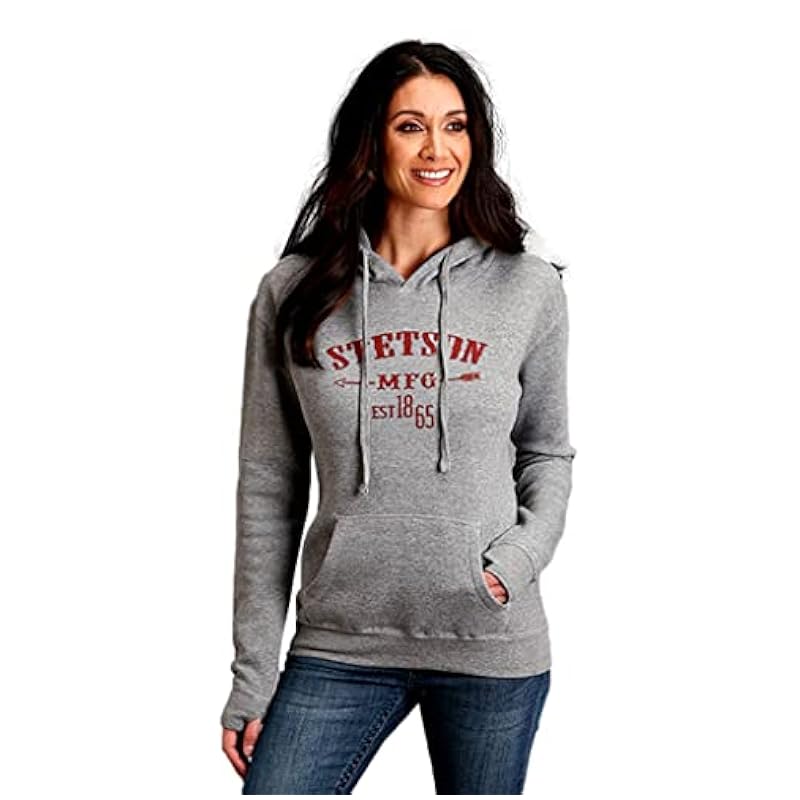 Active Stetson Stetson Western Sweatshirt Womens Est S Gray 11-098-0562-7094 GY