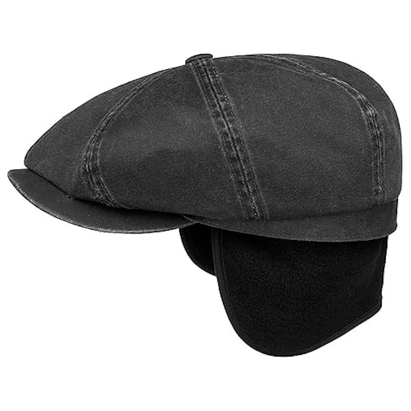 Stetson Hats & Caps ‎mens Stetson Hatteras Datto Flat Cap with Ear Flaps Men - Black