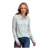 Stetson Tops, Tees & Blouses ‎womens Stetson Western Shirt Womens L/S Medallion L Aqua 11-050-0590-2014 BU