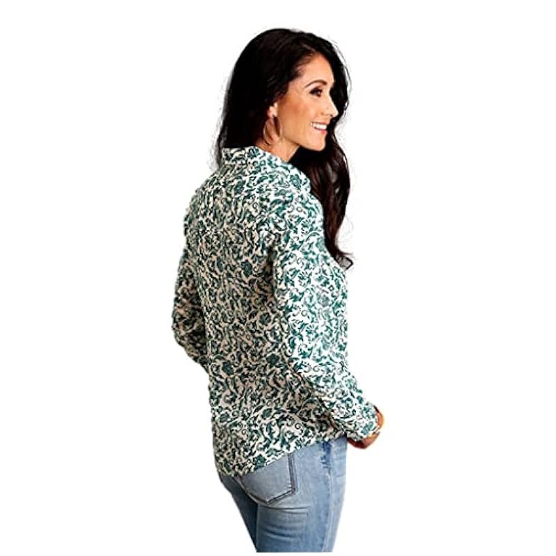 Stetson Tops, Tees & Blouses ‎womens Stetson Western Shirt Womens L/S Floral L Jade 11-050-0590-0516 GR