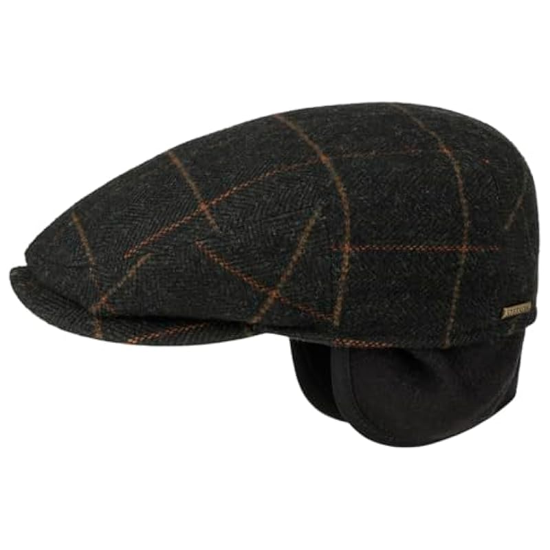 Stetson Kent Wool Ivy Cap with Earflaps Men | Made in The EU Olive-black ‎mens Hats & Caps Stetson