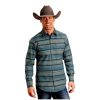 Stetson Western Shirt Mens L/S Stripe 2XL Brown 11-001-0476-0183 BR Stetson ‎mens Shirts