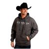 Stetson Fashion Hoodies & Sweatshirts ‎mens Stetson Mens Charcoal Cotton Blend Distressed USA Hoodie 2XL