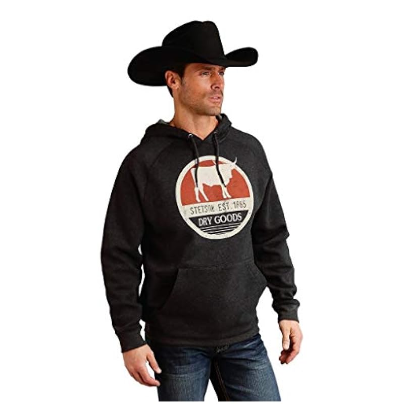 ‎mens Fashion Hoodies & Sweatshirts Stetson Stetson Men's Dry Goods Graphic Hooded Sweatshirt Black Small