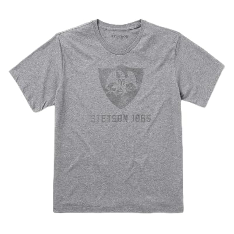 Stetson Uni‎mens Grey Cotton Blend Eagle Crest S/S T-Shirt S ‎mens Shirts Stetson