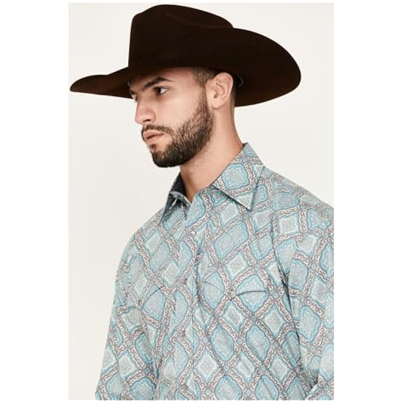 Stetson Stetson Turquoise Medallion Print - Mens Shirt Small Shirts