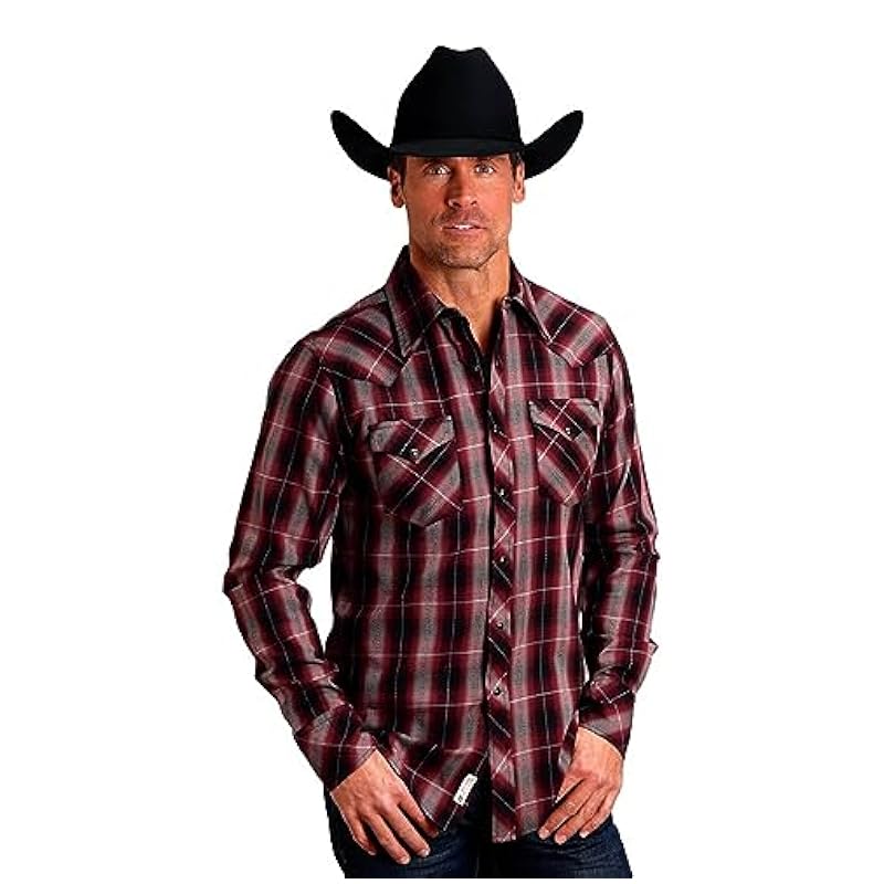 Stetson Western Shirt Mens Long Sleeve XL Red 11-001-0478-6030 RE ‎mens Shirts Stetson