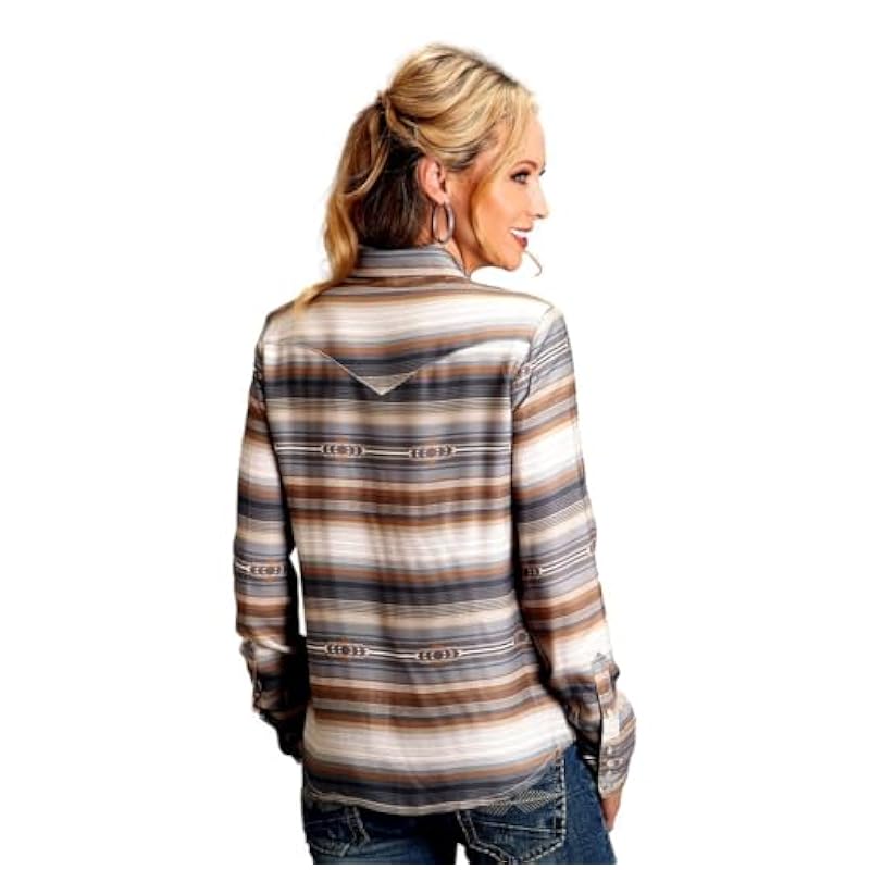 Stetson Stetson Western Shirt Womens Serape L/S L Brown 11-050-0590-7058 BR ‎womens Tops, Tees & Blouses