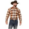 Stetson Stetson Western Shirt Mens L/S Collar 2XL Brown 11-001-0478-6055 BR ‎mens Shirts