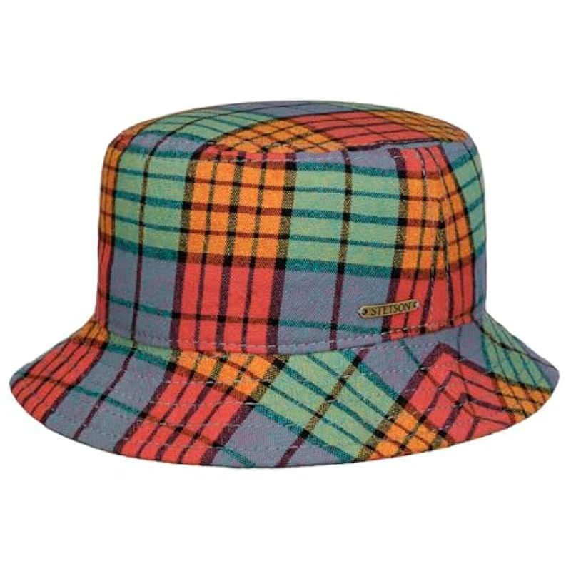 Stetson Stetson Colour Check Bucket Cloth Hat Women/Men - Made in The EU Mixed Colo ‎womens Accessories