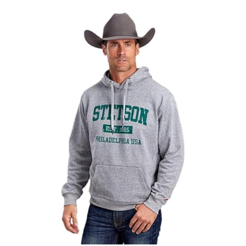 Stetson Fashion Hoodies & Sweatshirts ‎men Stetson Western Sweatshirt Mens Collegiate L Gray 11-097-0562-0927 GY