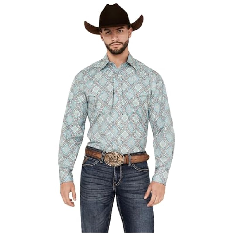 Stetson Stetson Turquoise Medallion Print - Mens Shirt Small Shirts