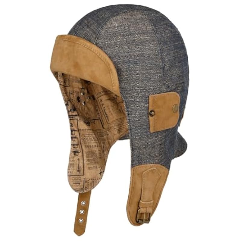 Stetson Convertible Herringbone Aviator Hat Women/Men - Made in Germany Blue Stetson ‎mens Hats & Caps