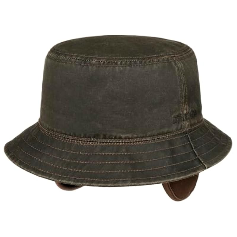 Stetson Accessories ‎mens Stetson Cloth Bucket Hat with Ear Flaps Men - Brown