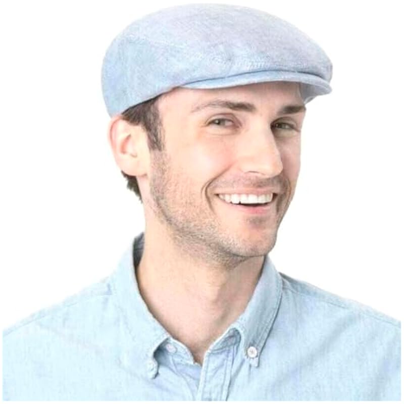 Stetson Stetson Just Linen Flat Cap Women/Men - Made in The EU Light Grey ‎mens Hats & Caps