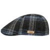 Stetson Stetson Texas Shadow Plaid Flat Cap Men - Made in The EU Blue ‎mens Hats & Caps