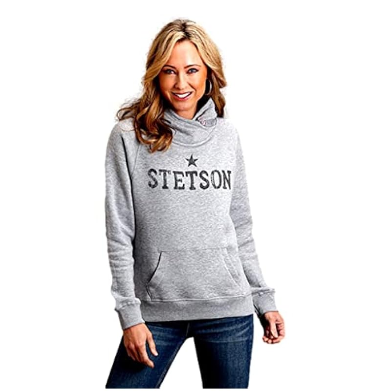 Stetson Stetson Womens Grey Cotton Blend Star In The Middle Hoodie XL ‎womens Fashion Hoodies & Sweatshirts