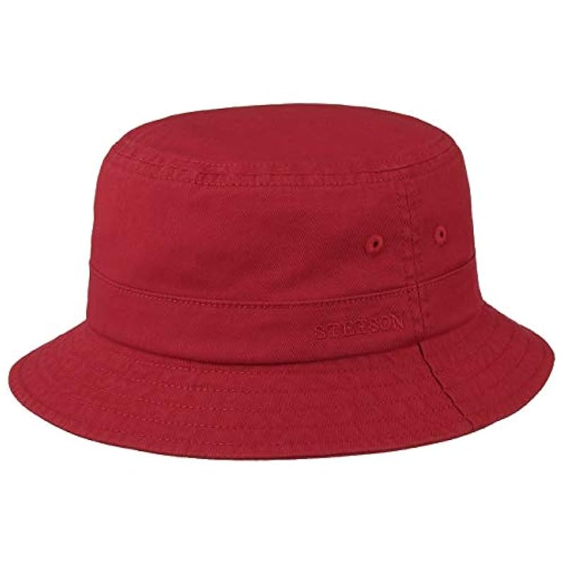 ‎mens Accessories Stetson Stetson Twill Bucket Hat with UV Protection Women/Men - Red