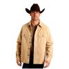 ‎Mens Jackets & Coats Stetson Stetson Western Jacket Mens Canvas Button XL Camel 11-097-0119-7001 BR