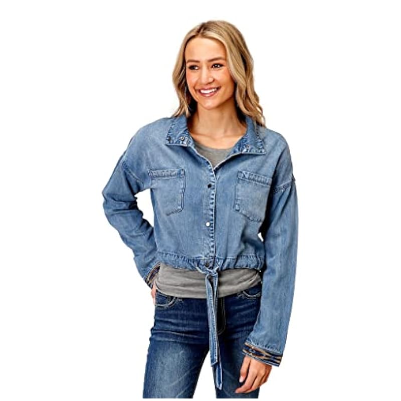 Coats, Jackets & Vests Stetson Stetson Western Jacket Womens Denim Snap L Blue 11-098-0565-6046 BU